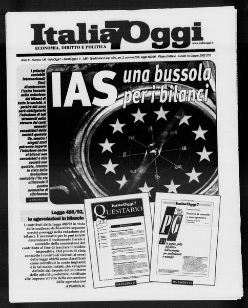 Italia oggi : quotidiano di economia finanza e politica